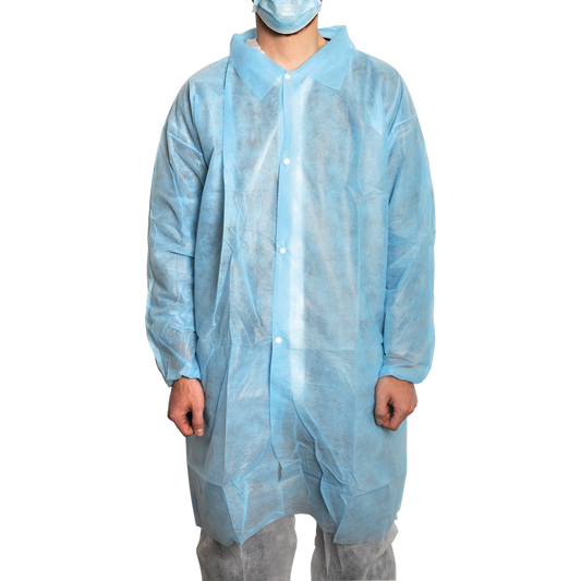 MaiMed-Coat V, cóta cuairteora déanta as lomra le 4 studs preas, thart ar. 120cm