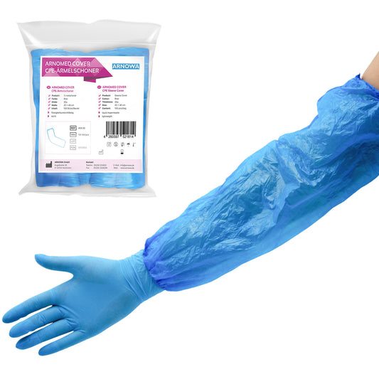 ARNOMED PE sleeve protectors, liquid-repellent, disposable | Bag (100 pieces)