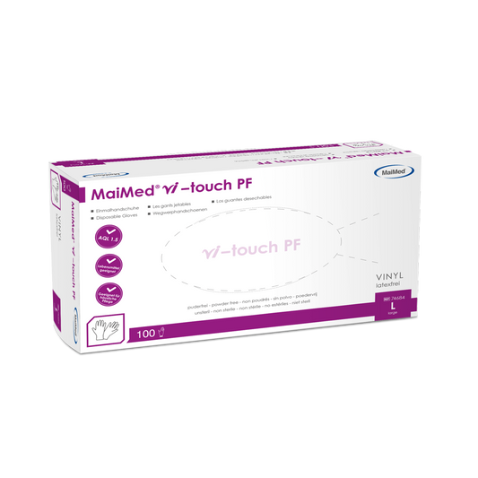MaiMed vi-touch disposable vinyl gloves, powder-free, 100 pieces/box