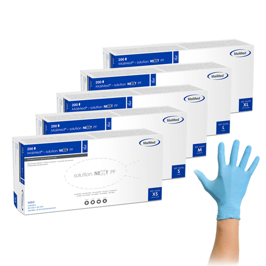 MaiMed-solution next blue nitrile gloves, non-sterile, latex-free, 200 pieces/box