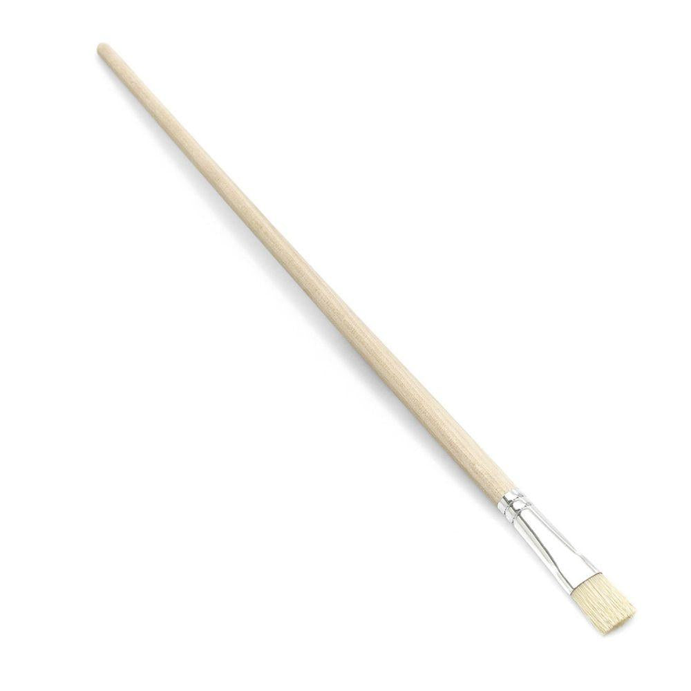 Tá an scuab péintéireachta Nölle Profi Pinsel Gussowpinsel le láimhseáil adhmaid éadrom, fáinne miotail bán, agus guairí fíor-éadroma Síneach socraithe go claonta ar bhán - iontach do theicnící péinteála éagsúla. Branda: Nölle Profi Brush Bürsten- & Pinseltechnik e.K.