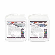 Dhá choimeádán bán 5-lítear leis an inscríbhinn "Arcora Elite 29" a thairgeann sciath urláir atá frithsheasmhach in aghaidh dífhabhtán agus alcóil, atá oiriúnach le húsáid laistigh de Arcora International GmbH.