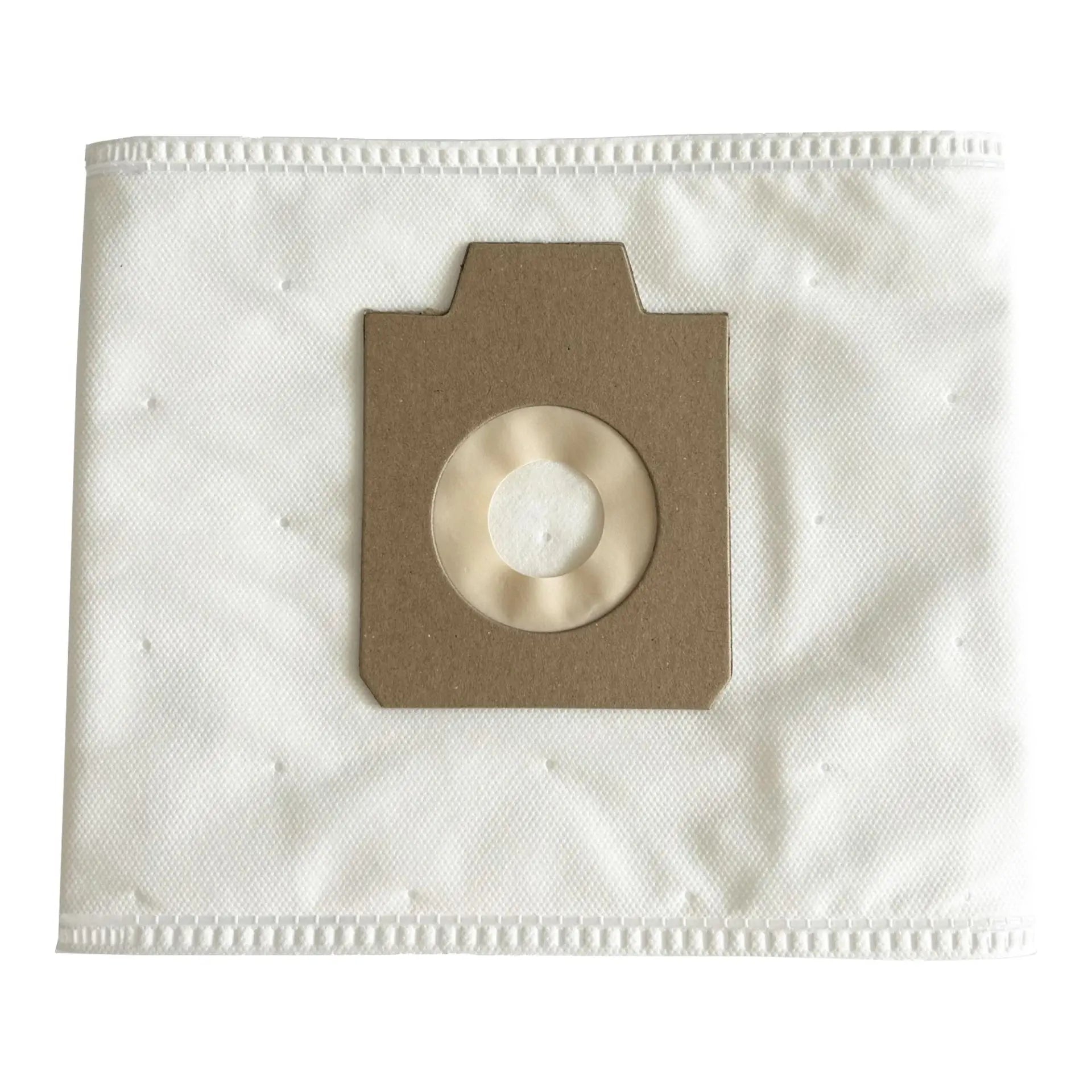 Der Arcora Vliesfilterbeutel Für Pro1Plus von Arcora International GmbH ist ein weißer, rechteckiger, 4-lagiger Filterbeutel mit genähten Kanten und einem braunen Pappkragen mit zentraler, runder Öffnung. Die Packung enthält 10 Beutel (je 10L).