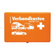Empty Plastic Orange Car First Aid Kit