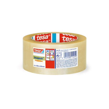tesa Professional 4124 Premium PVC Packaging Tape, transparent, 66 m x 50 mm, Item No. 04124-00342-00