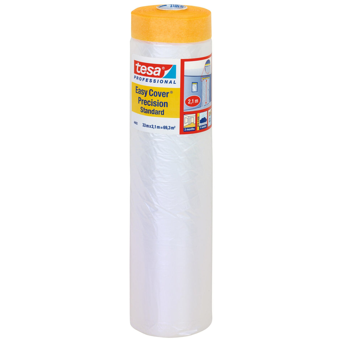 tesa Professional 4402 Easy Cover Präzision Standard Folie, orange 33 m x 2,1 m