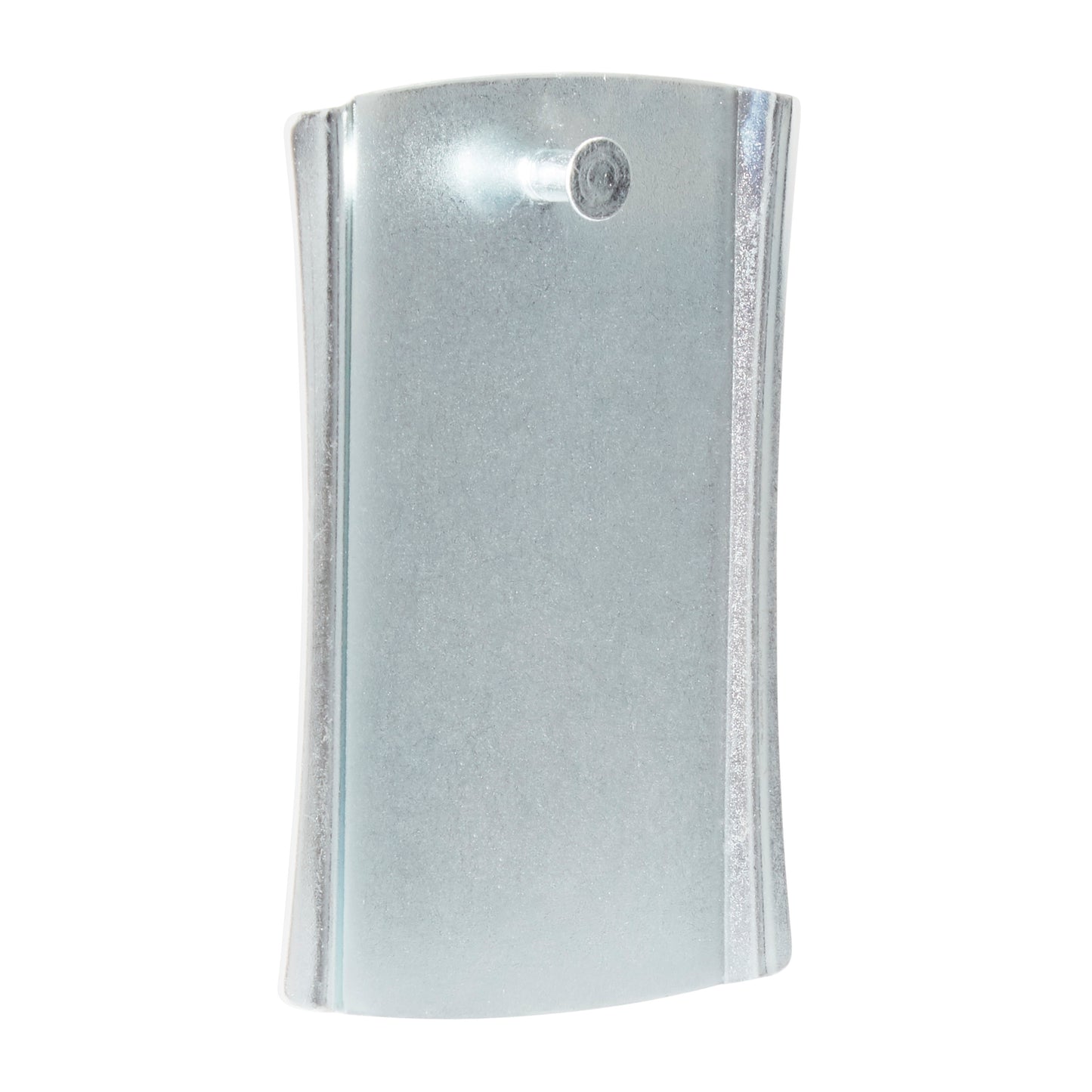 Ein lichtdurchlässiger, rechteckiger Glasbaustein mit gewölbten Seiten und Oberflächenstruktur hat eine kreisförmige Markierung auf der Oberseite. Mit dem 3M Deutschland GmbH Command™ Universal-Klebenagel XL 17048 lässt er sich leicht vor einem weißen Hintergrund darstellen.