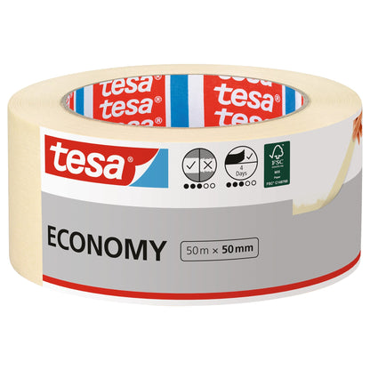 tesa 5288 Economy Painter's Tape, 50 m x 50 mm, chamois