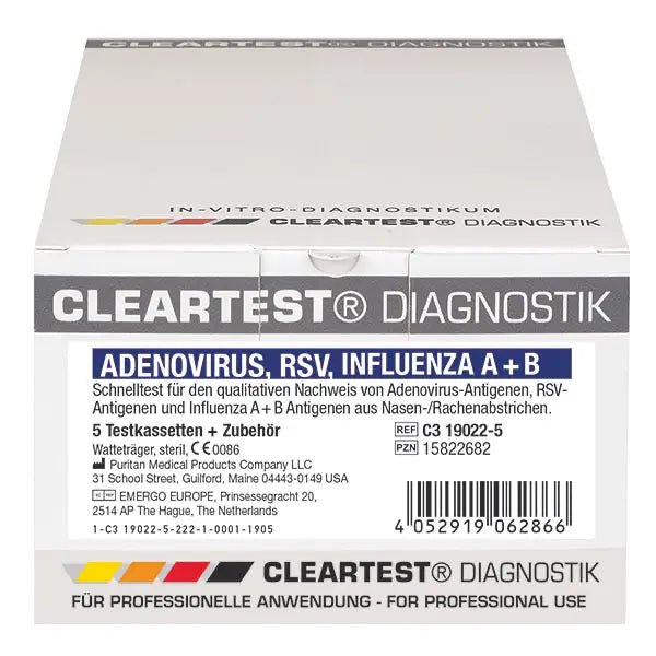 Cleartest Adenovirus, RSV, Influenza A+B