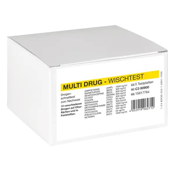 Cleartest Multi Drug wipe test 12-fold drug combination, test plate