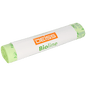 An unopened roll of EMIL DEISS KG (GmbH + Co.) DEISS 6071 biodegradable bags (500+450x1250x0.022mm, natural) with white-orange "DEISS Bioline" label; contains 5 tightly packed bags per roll.