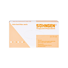 Medium-sized vinyl protective gloves, 100 per box, lightly powdered