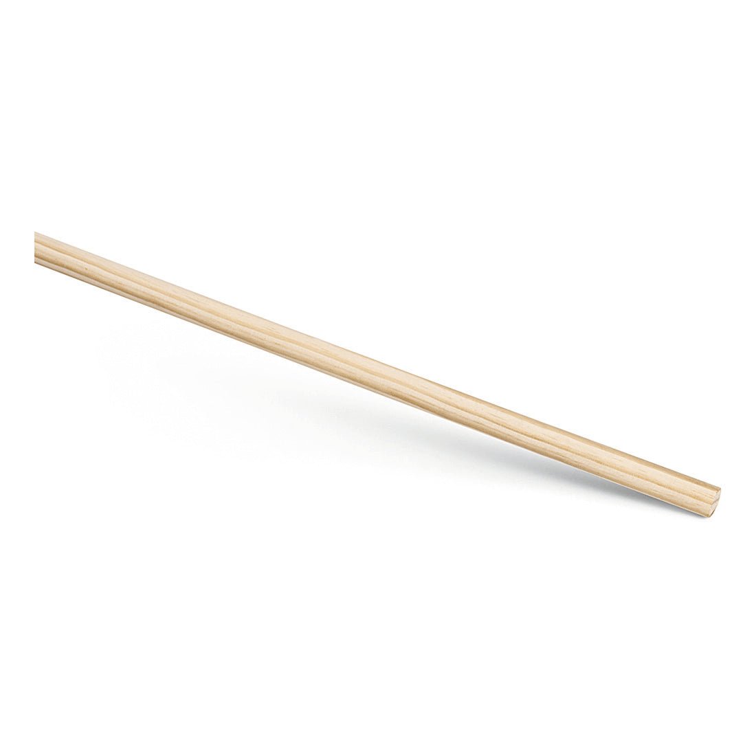 A single Nölle Profi Brush broomstick 24x1,200 mm from Nölle Profi Brush Bürsten- & Pinseltechnik e.K. is depicted diagonally on a white background, with light Pinus Taeda wood and a simple dowel rod design.