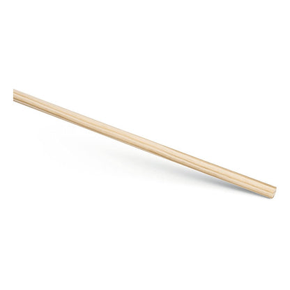 A single Nölle Profi Brush broomstick 24x1,200 mm from Nölle Profi Brush Bürsten- & Pinseltechnik e.K. is depicted diagonally on a white background, with light Pinus Taeda wood and a simple dowel rod design.