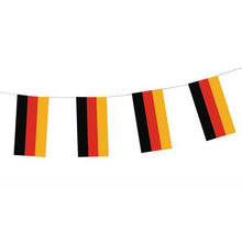The PAPSTAR paper flag chain 4 m Germany (flame retardant, 1 piece) by PAPSTAR GmbH with rectangular black-red-yellow flags decorates every wall neatly and colorfully.