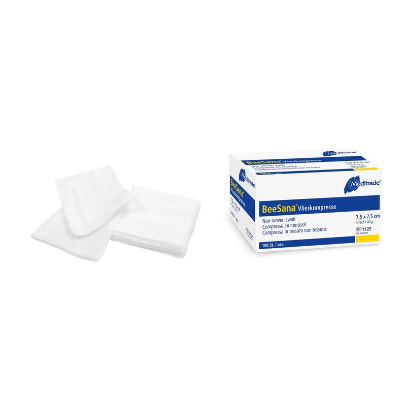 BeeSana® fleece compress, non-sterile, 4-fold, 40 g, 7.5 x 7.5 cm | Pack (100 pieces)