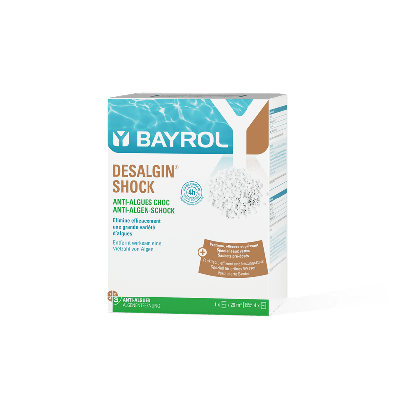 BAYROL Desalgin® SHOCK gníomhaire frith-algaí 1.6 kg i bhfoirm gráinníní clóirín