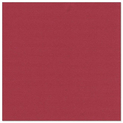 A square, solid-colored burgundy napkin with a fine, subtle texture and no visible patterns or logos. Ideal for the ROYAL Collection of PAPSTAR GmbH. Product: PAPSTAR 50 Napkins "ROYAL Collection" 1/4-fold 40x40 cm burgundy.