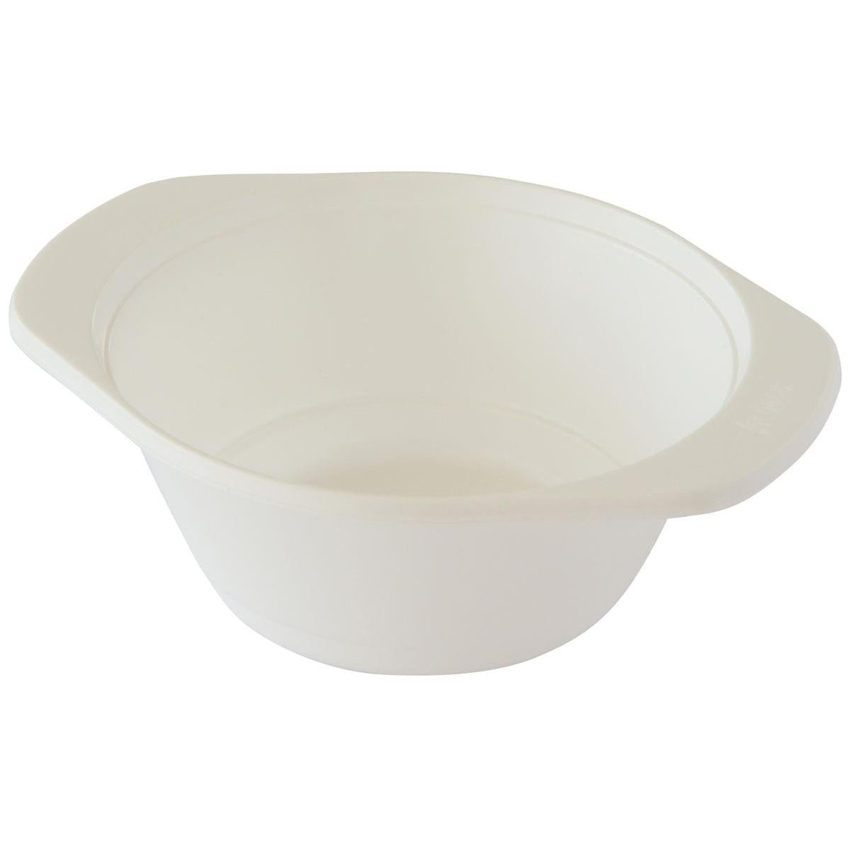 The Multi-Bowl White (149x122x50 mm) by Duni GmbH, a versatile white plastic bowl, is shown empty on a white background - ideal for gastronomy and catering. The package contains 100 pieces.