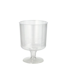 A set of 10 red wine glasses made of clear PS plastic from Starpak (0.2 l, 7.2 cm Ø, 10 cm high) with a short stem and round base, depicted upright on a plain white background, wrapped in shrink wrap.