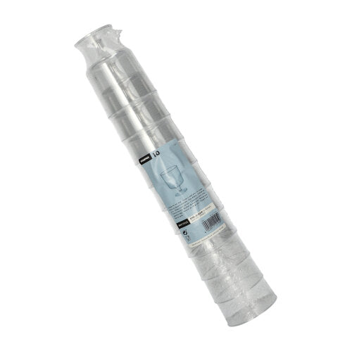 Gloine Starpak 10 le gas do fhíon dearg (0,2 l, Ø 7,2 cm, 10 cm airde) as PS soiléir, aonphíosa agus pacáilte i scannán crapadh – foirfe mar ghloine fíon dearg galánta.