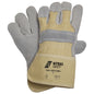 NITRAS SPLIT STAR+, cow split leather gloves, natural color / gray, EN 388 cotton | Pack (12 pairs)