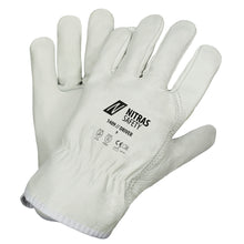 NITRAS DRIVER, full-grain cowhide gloves, gray