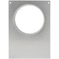 A flat, rectangular metal plate with a large central cutout and two holes near the top corners, designed for the DF10/20 cassette for multi-bowls 350-650 ml by Duni GmbH. The brushed surface gives it a modern touch.