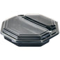The Octaview® 2 from Duni GmbH is a black food container (PS, 230x230x50 mm) with a transparent snap lid, two compartments, and modern design. Ideal for use in gastronomy. Delivered in packs of 170 pieces. Pictured on a white background.