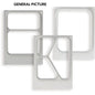 Three rectangular metal plates, including a Duni GmbH cassette DF15/25 for APET tray 1150 ml - 3-use, stable (1 piece), with various cutouts are depicted side by side on a white background. At the top appears "GENERAL IMAGE".