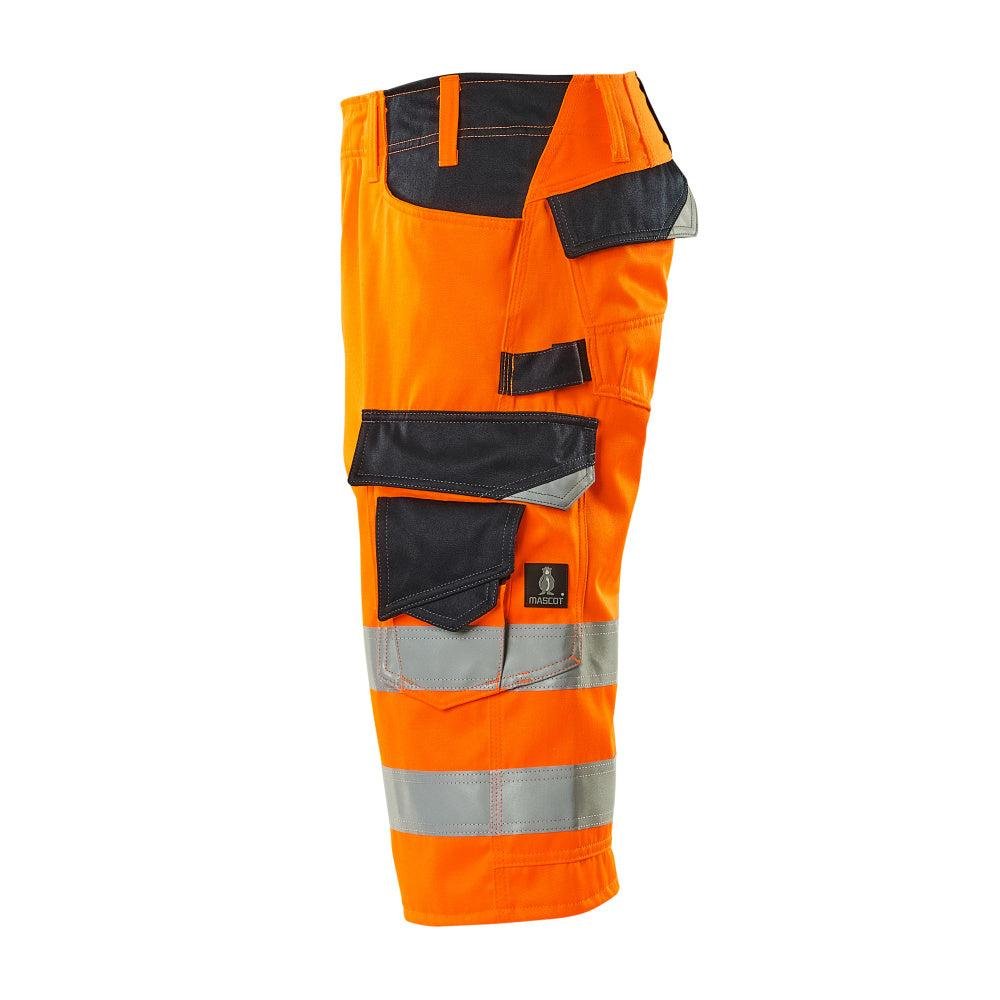 MASCOT® Luton three-quarter trousers, hi-vis orange/black-blue