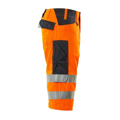 MASCOT® Luton three-quarter trousers, hi-vis orange/black-blue