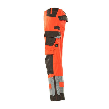 MASCOT® Kendal trousers, hi-vis red/dark anthracite