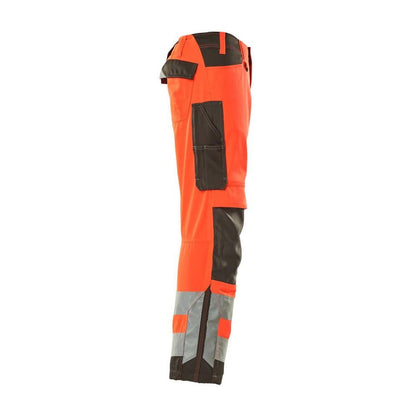 MASCOT® Kendal trousers, hi-vis red/dark anthracite