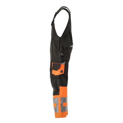 MASCOT® Sunderland dungarees, dark anthracite/hi-vis orange