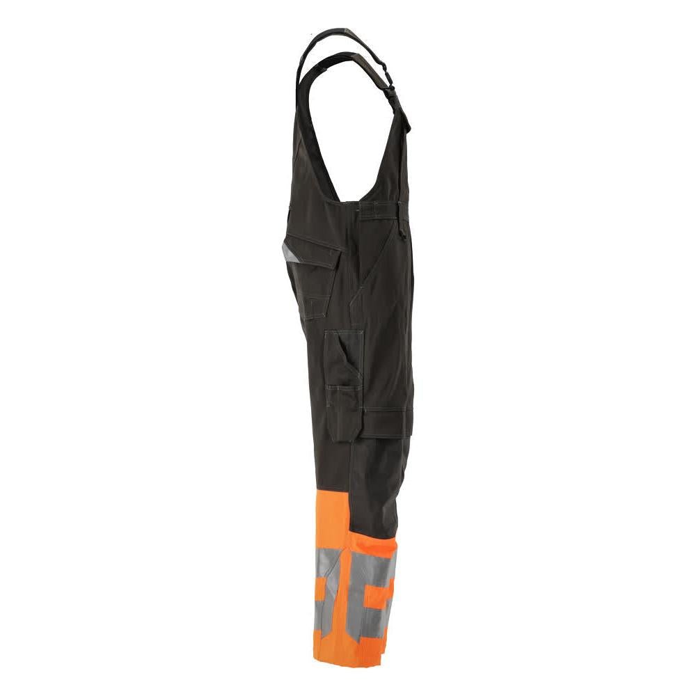 MASCOT® Sunderland dungarees, dark anthracite/hi-vis orange