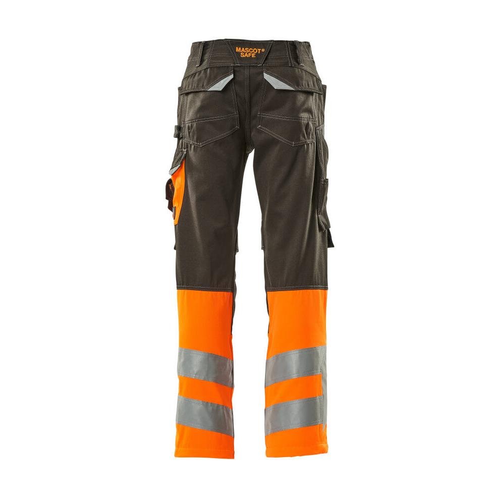 MASCOT® Leeds trousers, dark anthracite/hi-vis orange