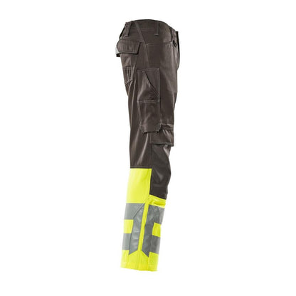 MASCOT® Leeds trousers, dark anthracite/hi-vis yellow