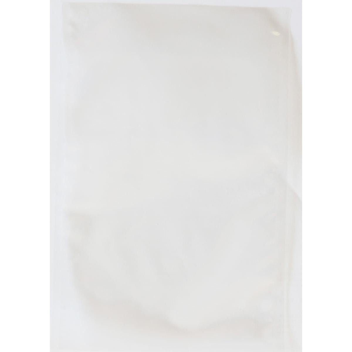 A transparent cooking bag, Transparent PE from Duni GmbH, is depicted empty and sealed on a white background. Its smooth surface with slight creases makes it ideal for hygienic waste disposal.