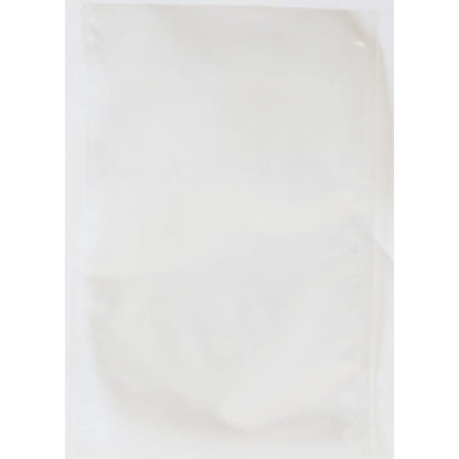 A transparent cooking bag, Transparent PE from Duni GmbH, lies flat on a white background. The empty, slightly crumpled garbage bag is completely transparent, making it ideal for hygienic waste disposal.