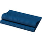 A blue yoga mat with a wavy texture is rolled up on a white background and reminiscent of the elegant look of the Elegance napkins 40x40 cm dark blue-premium table decoration by Duni GmbH in a pack of 40 napkins.