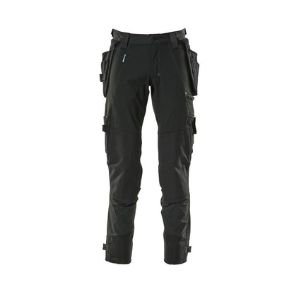Trousers with hanging pockets, stretch trousers, black