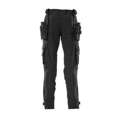 Trousers with hanging pockets, stretch trousers, black