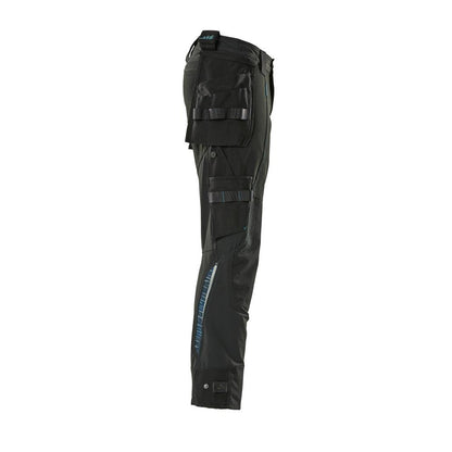Trousers with hanging pockets, stretch trousers, black