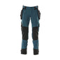 Trousers with hanging pockets, stretch trousers, dark petroleum