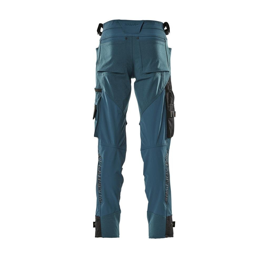 Pants with knee pockets made of Dyneema, stretch pants, dark petroleum