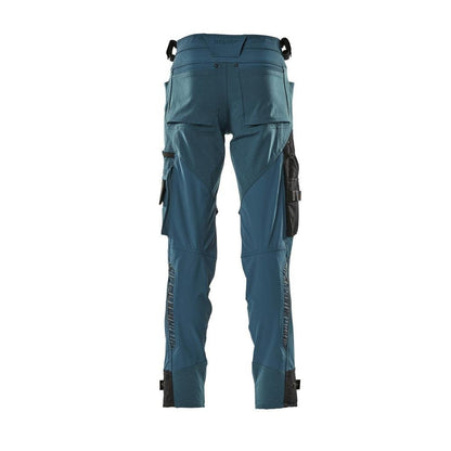 Pants with knee pockets made of Dyneema, stretch pants, dark petroleum