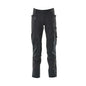 Trousers with knee pockets, stretch, light trousers, black-blue