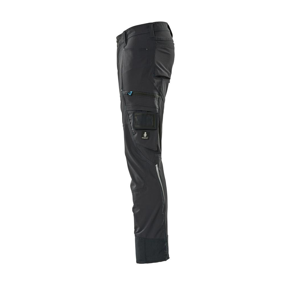 Trousers, ULTIMATE STRETCH, light weight trousers, black-blue