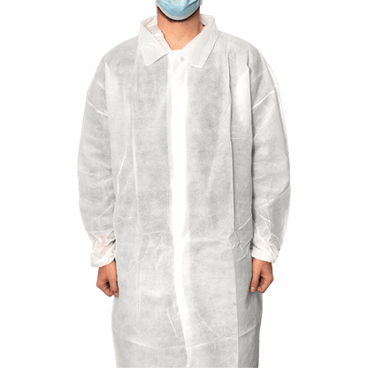 MaiMed-Coat V, visitor's coat made of fleece with 4 press studs, approx. 120cm